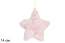 Colgante corazón/estrella/árbol rosa 14 cm 