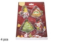 Pack 4 moldes acero repostería navideño