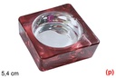 Portavela cristal cuadrada Navidad roja 5,4 cm
