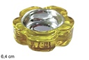 Portavela cristal flor Navidad oro 6,4 cm