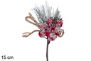 Pick Navidad con granadas rojo 15 cm
