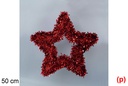 Estrela de Natal em ouropel vermelho 50 cm