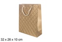 Bolsa regalo Navidad oro 32x26 cm