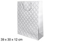 Silver Christmas gift bag 39x30 cm