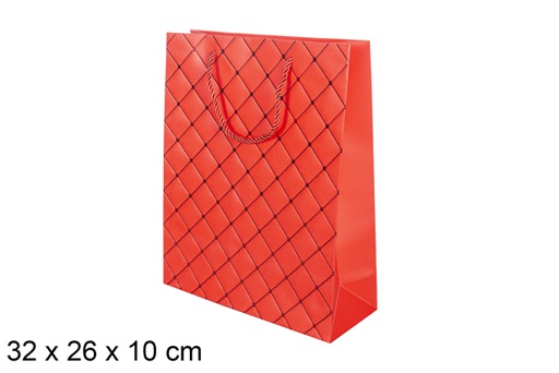 [117365] Bolsa regalo Navidad roja 32x26x10 cm