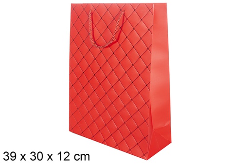 [117367] Sacchetto regalo natalizio rosso 39x30cm