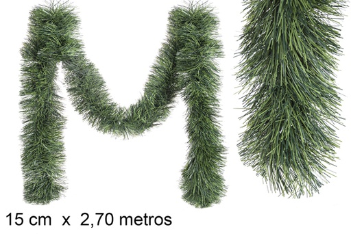 [117384] Présentoir 10 bandes de guirlandes de Noël vertes 15x270 cm