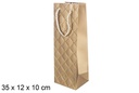 Bolsa botella vino color oro 35x12 cm