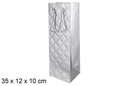 Sac à bouteille de vin argenté 35x12 cm