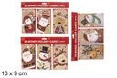 Pack 3 tarjetas de dinero 3D decoración Navidad purpurina 16x9 cm