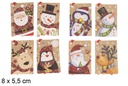 Pack 8 mini tarjetas Navidad surtida purpurina 8x5,5 cm