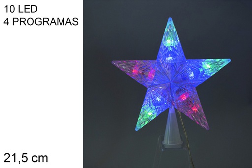 [117476] PUNTA ESTRELLA LUMINOSA BLANCO FRÍO 4 PROGRAMAS 21.5 CM  