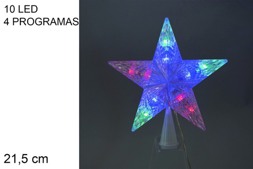 [117477] PUNTA ESTRELLA LUMINOSA MULTICOLOR 4 PROGRAMAS 21.5 CM 