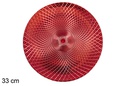 Plato redondo rojo decorado rombos 33 cm