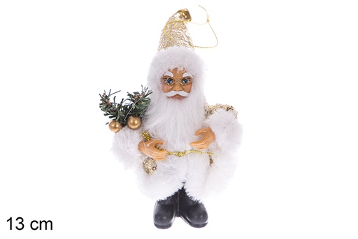 [117495] PAPA NOEL PVC VESTIDO LENTEJUELAS ORO 13 CM  