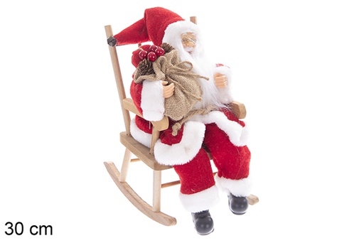 [117499] PAPA NOEL VESTIDO ROJO CON CORONA Y REGALO 30 CM  