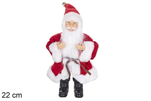 [117508] PAPA NOEL CON GORRO Y CAMPANA 22 CM 
