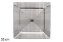 Plato cuadrado plata rayas relieve 33 cm