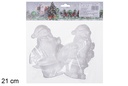 Pack 2 Pere Noel blanc polystyrene 21 cm