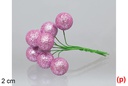 Ramo com 10 bagas rosa brilhantes