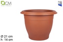 Maceta plástico campana terracota 21 cm
