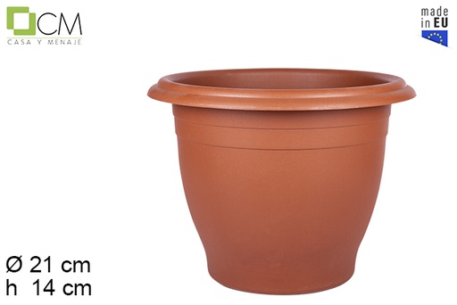 [102827] Plastic bell pot terracotta 21 cm