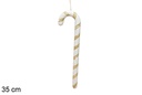 Bastón Navidad blanco/oro 35 cm  