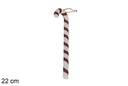 Bastón Navidad blanco/rojo 22 cm 