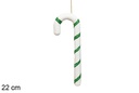 Bastón Navidad blanco/verde 22 cm 