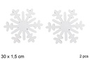 Pack 2 flocons de neige en polystyrène blanc 30 cm