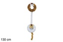 Colgante de alambre con doble corona oro/blanco 130 cm