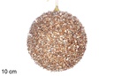 Bola de Natal âmbar com strass 10 cm