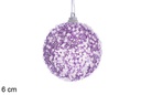 Bola de Navidad rosa con purpurina y corales 6 cm