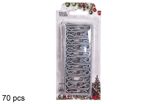 [117936] Pack 70 crochets argentés sous blister