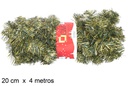 Guirnalda verde punta dorada 20 cm x 4 m.