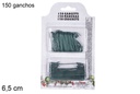 Pack 150 ganchos metálicos verde 6,5 cm 