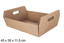 Cesta cartón ondulado con asas 45x35 cm 