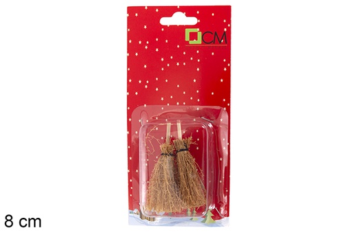 [118100] Pack 2 brooms in blister 8 cm