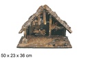 Cabaña vacía con pesebre en caja 50x23 cm 