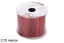 Red Christmas ribbon with assorted glitter 2,7 m.