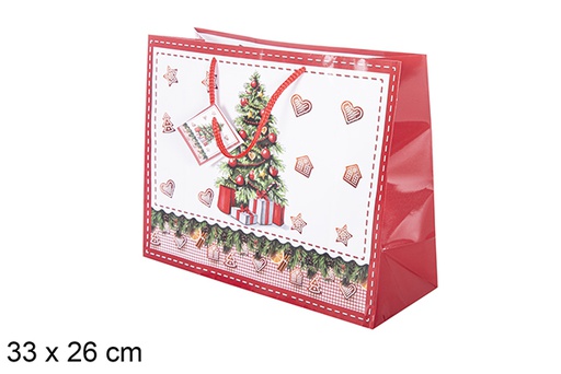 [118176] Bolsa regalo Navidad decorada árbol 33x26 cm 