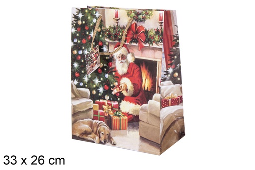 [118178] Bolsa regalo Navidad decorada árbol 33x26 cm 