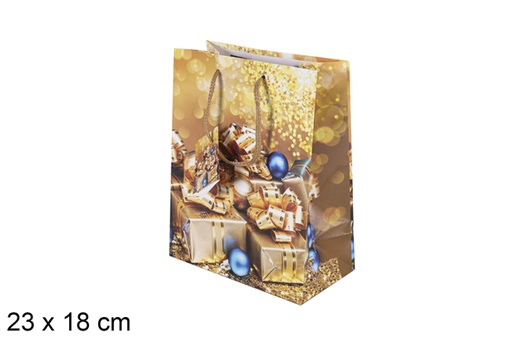 [118193] Bolsa regalo Navidad decorada paquete de regalo 23x18 cm
