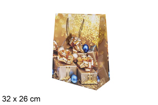 [118196] Bolsa regalo Navidad decorada paquete de regalo 32x26 cm  