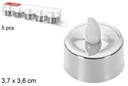 Pack 5 velas LED plata 3,7x3,6 cm