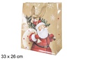 Bolsa regalo Navidad decorada bolas 33x26 cm