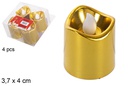 Pack 4 velas LED oro 3,7x4 cm