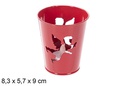 Portavelas metal Navidad rojo con vela LED 8,3x5,7 cm