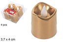 Pack 4 velas LED oro rosa 3,7x4 cm