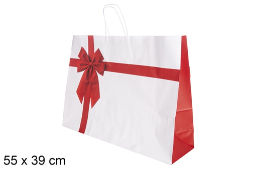 [118285] DECORATED CHRISTMAS GIFT BAG WITH BOW 55X39 CM